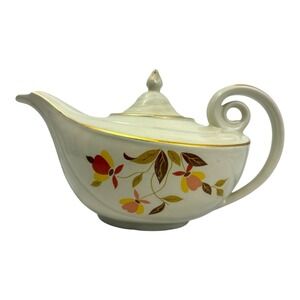Vintage Hall's Superior Kitchenware Aladdin-Style Teapot – Autumn Floral‎ Design